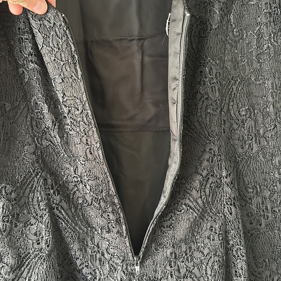 Vintage 80s 90s Black Lace Tiered Dress Size 15-16 by A La Carte California - Picture 8 of 8